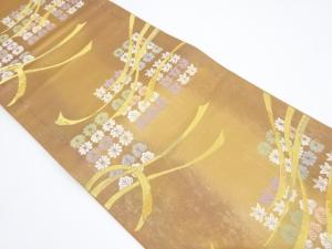 熨斗に草花模様織り出し袋帯